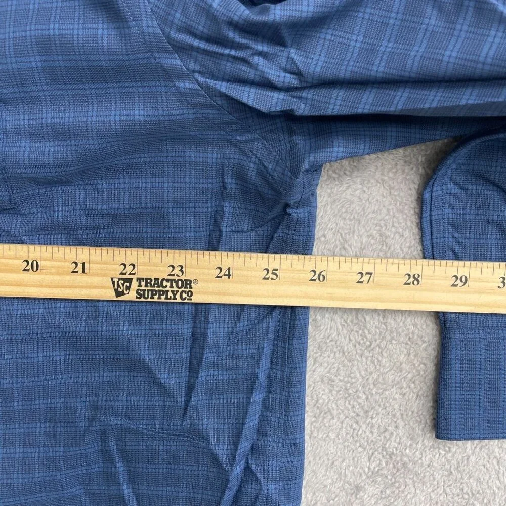 NEW Banana Republic Men's XXL Slim Fit Button down Dress Shirt Plaid Blue